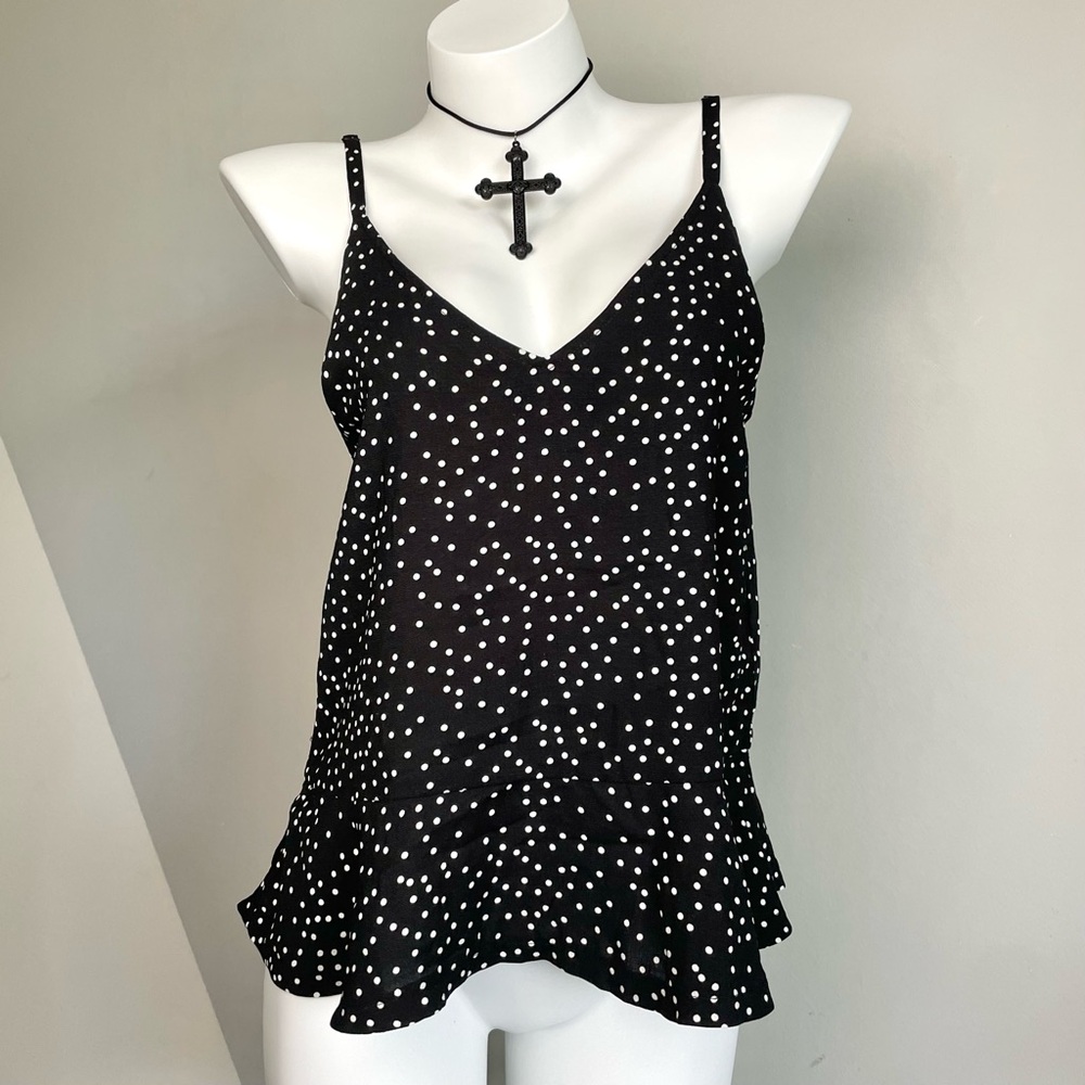Black Polka Dot Cami Top